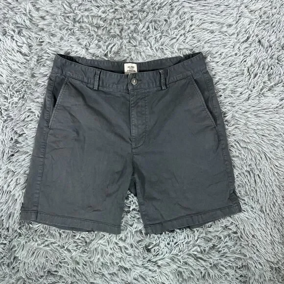 Flint And Tinder Shorts Mens 32 Black Chino Stretch Flat Front Casual Short - Picture 2 of 12